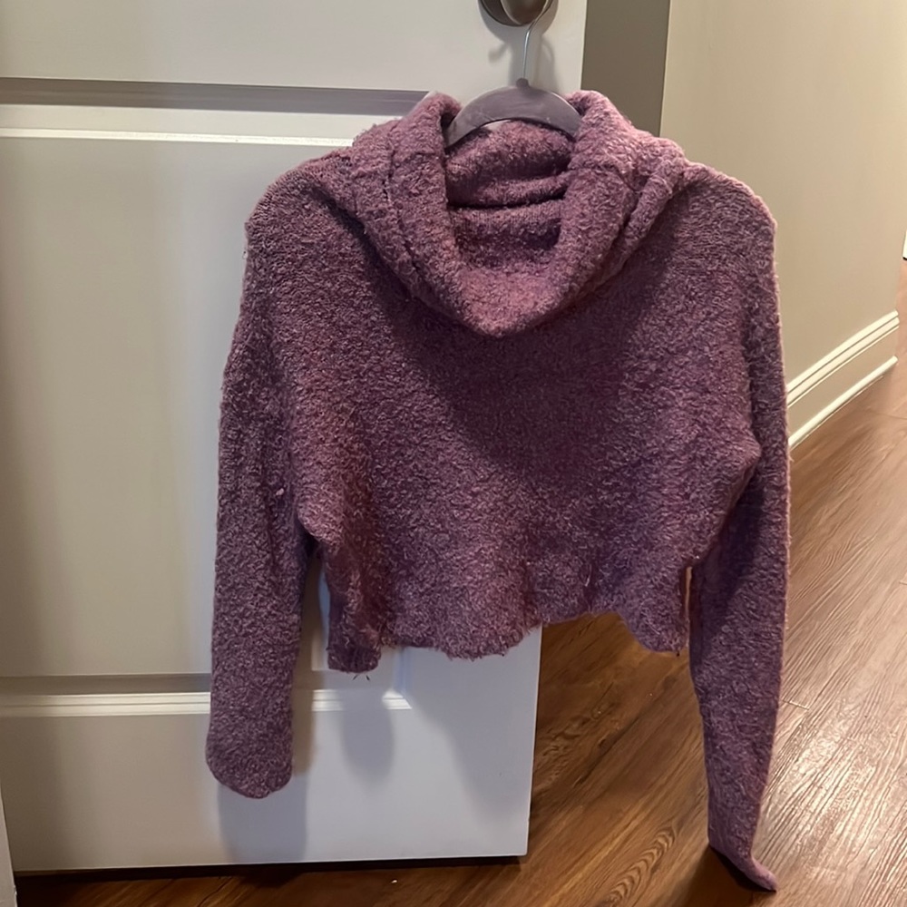 Free People Cropped Purple Sweater